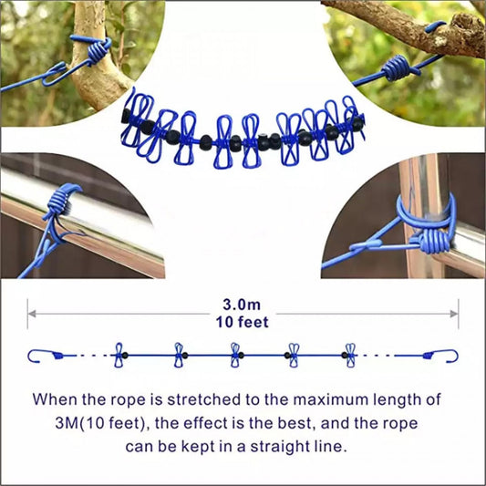 12 PC TRAVEL Clip Rope