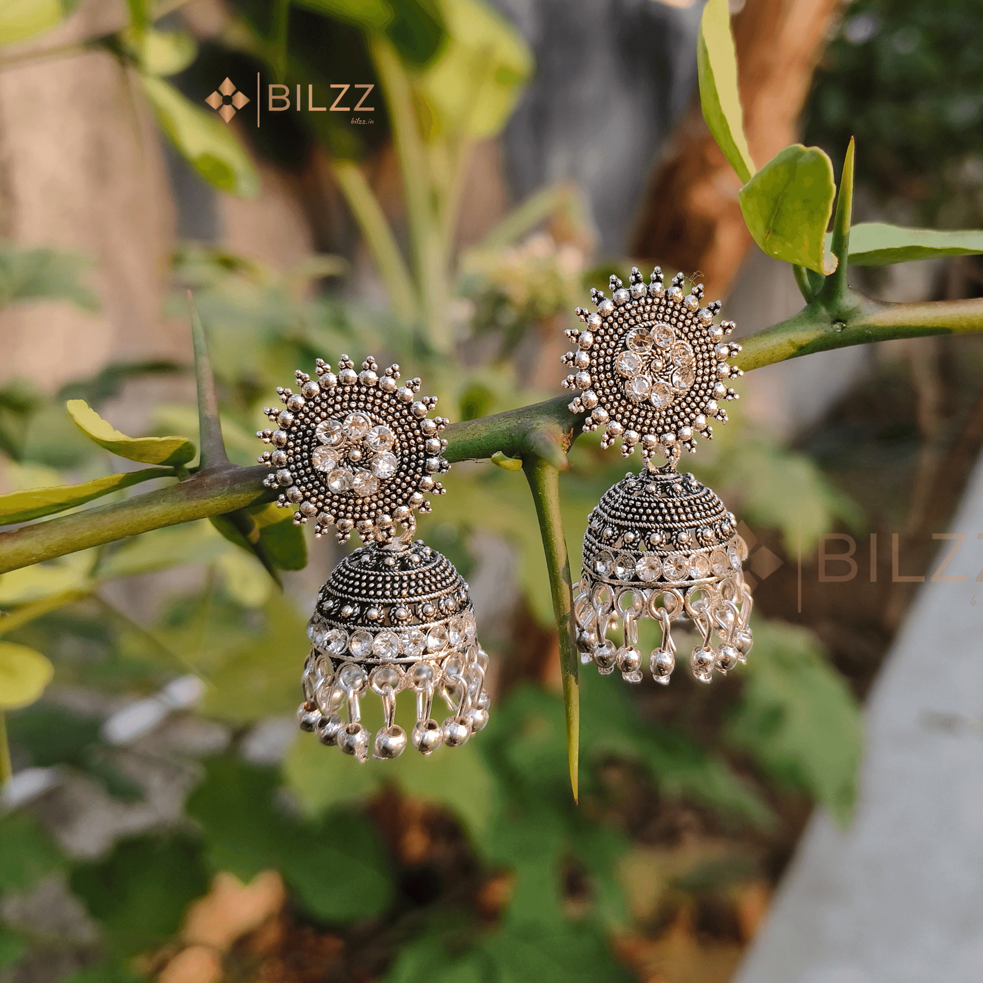 Silver Jhumka Earrings: Graceful Indian Style - Bilzz.in