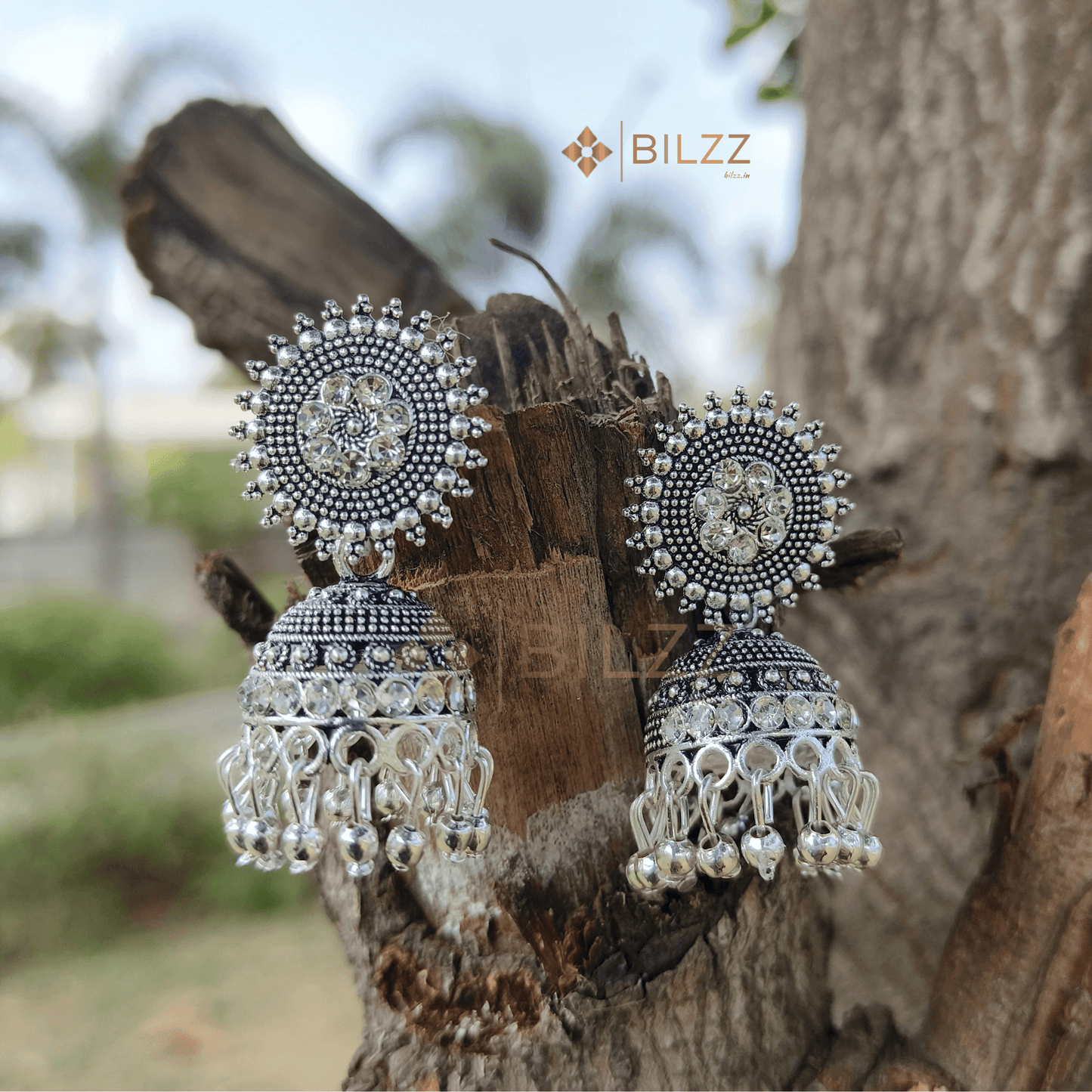 Silver Jhumka Earrings: Graceful Indian Style - Bilzz.in