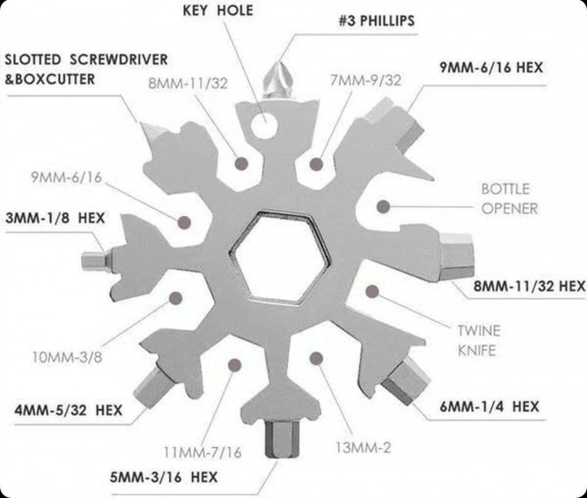 18 IN 1 SNOWFLAKE SCREWDRIVE MULTI TOOL