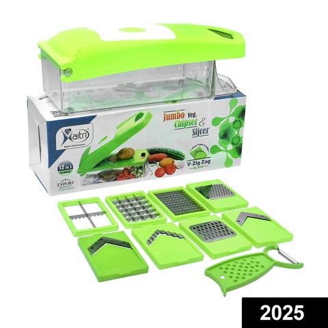 2025 Maitri Plastic 12-in-1 Jumbo Manual Vegetable Grater, Chipser and Slicer