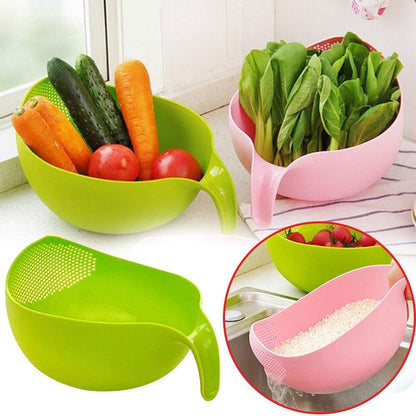 0156 Rice Bowl Thick Drain Basket with Handle