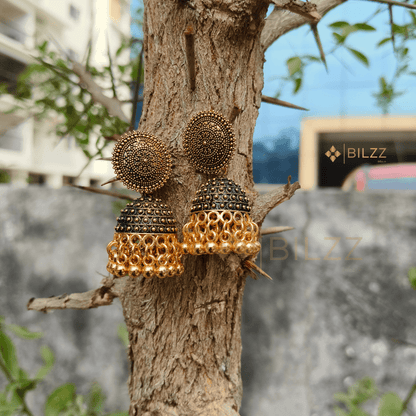 Traditional Golden Jhumka Earring: Handcrafted Elegance - Bilzz.in