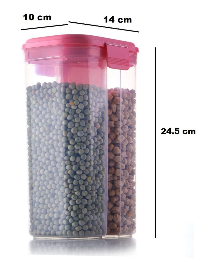 2147 Plastic 2 Sections Air Tight Transparent Food Grain