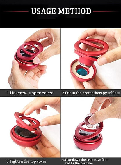 RING WITH BALL SOLAR CAR AROMA THERAPY(random design and color )