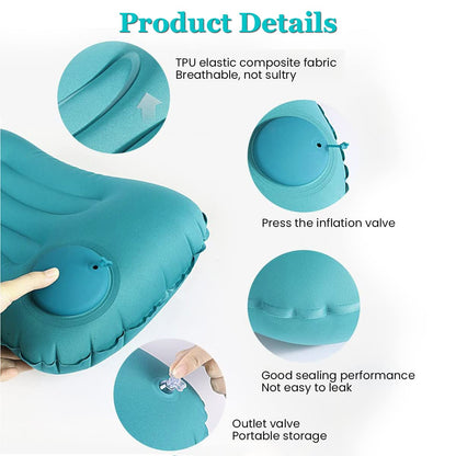 Inflatable Travel Pillow, Compressible Backpacking Pillow