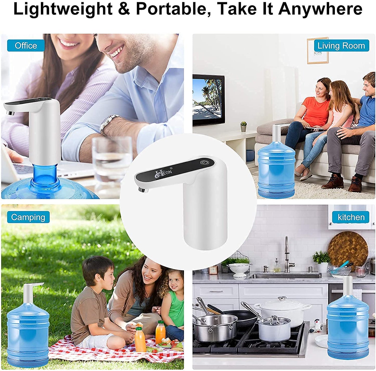 Automatic Water Dispenser Pump, USB Rechargeable Drinking Water Pump for 20 Litre Bottle Can
