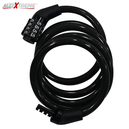 Multipurpose 4 Digit Security Resettable Bike Cable Lock Heavy Duty Anti-Theft Protection