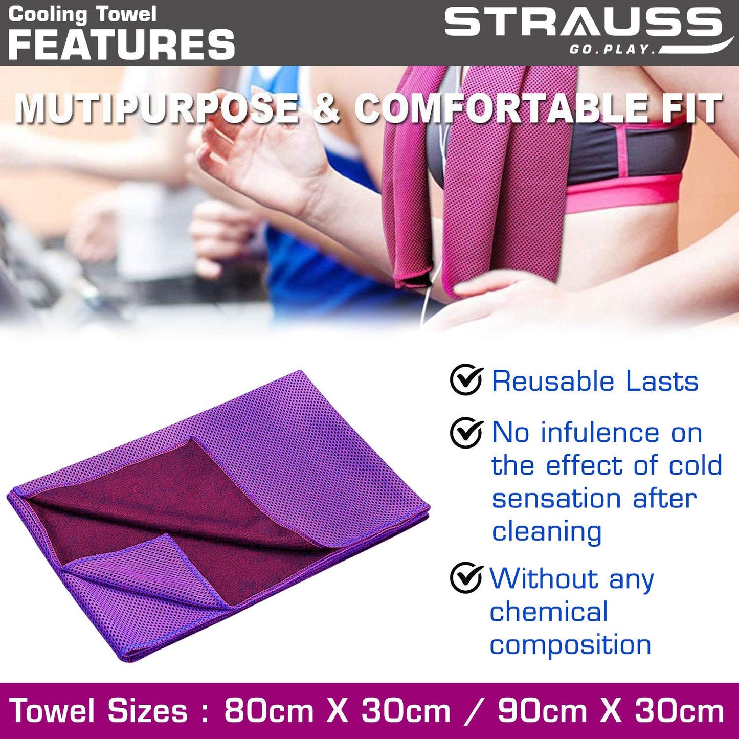 Cool Towel-Swing Unisex Polyester Polyamide Microfiber Cooling Towel Instantly