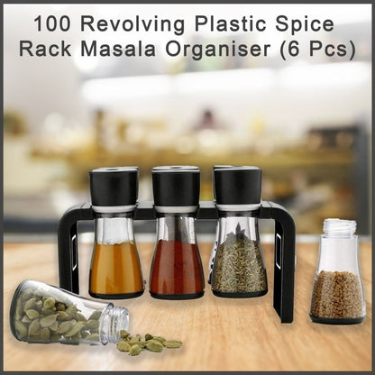 0100 Plastic Spice Rack Masala Organiser (6 Pcs)
