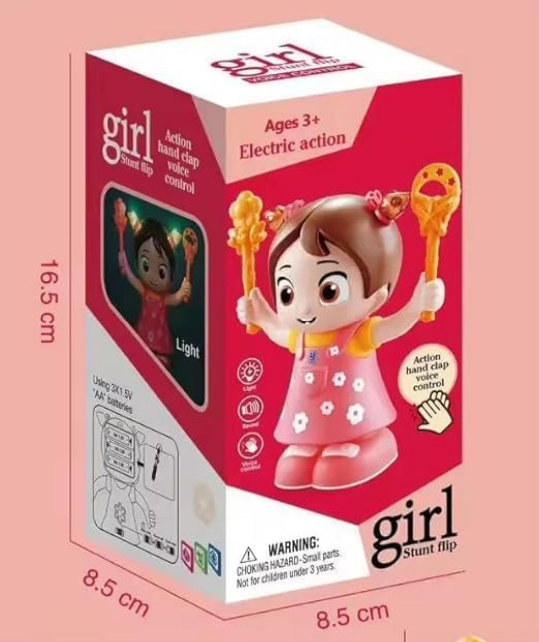 Girl stunt flip toy