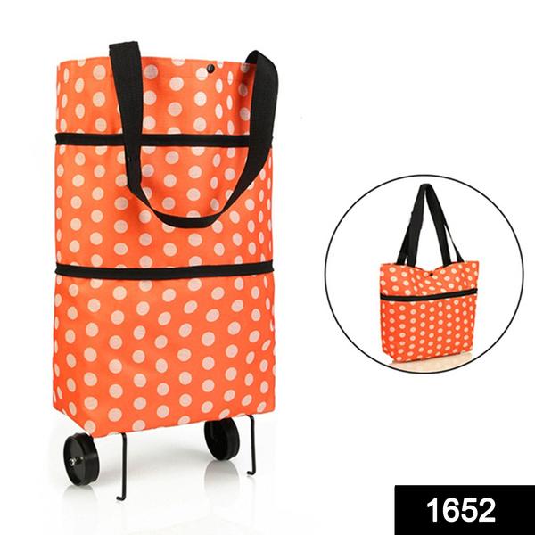1652 Folding Cart Bags Trolley Shopping Bag For Travel Luggage