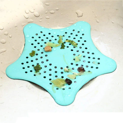 0829 Silicone Star Shaped Sink Filter Bathroom Hair Catcher