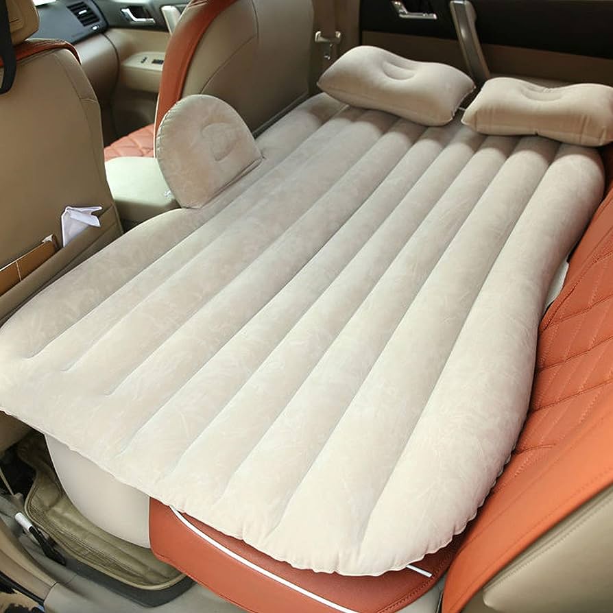 Inflatable Car Bed Air Mattress with Pump & 2 Air Pillows Portable & Compact