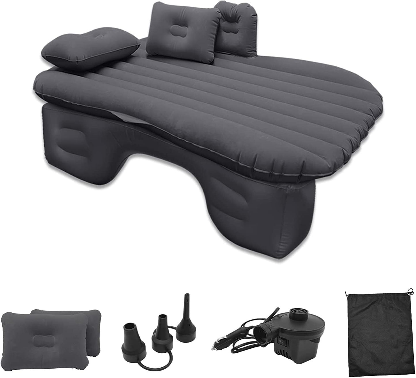 Inflatable Car Bed Air Mattress with Pump & 2 Air Pillows Portable & Compact