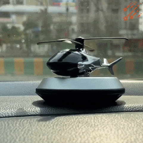Solar helicopter aroma for car dashboard