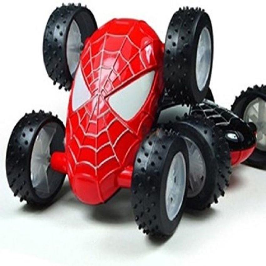 DDB82 DOUBLE SIDED STUNT SPIDER MAN PULL UP CAR